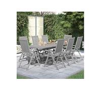 vidaXL 9-delige Tuinset massief acaciahout3079652 Gris