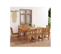 9-delige Tuinset massief teakhout3059942
