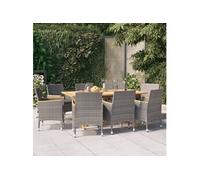 9-delige Tuinset met kussens grijs3103587