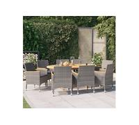 9-delige Tuinset met kussens grijs3103599