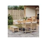 vidaXL 9-delige Tuinset met kussens poly rattan beige3211504 G