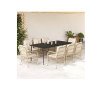 Ensemble à Manger de Jardin avec Coussins Table 5pcs Beige Résine Tressée vidaXL