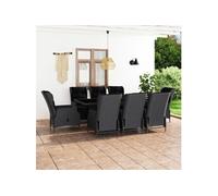 9-delige Tuinset met kussens poly rattan donkergrijs3060138