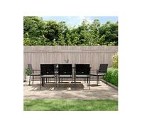 9-delige Tuinset met kussens poly rattan en staal3187014