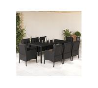 vidaXL 9-delige Tuinset poly rattan zwart3211853 G