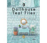 9 Dollhouse Teal Tiles. VOL8: Wall & Floor printed tiles ready to cut and glue