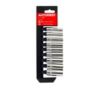 9 douilles longues 6 pans 1/4"" - AUTOBEST