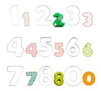 9 emporte-pièces en acier inoxydable avec numéros de 0 à 8 chiffres et numéros de 0 à 8 emporte-pièces numériques