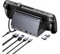 9 En 1 Docking Station Usb C Dp 4K 120Hz Compatible Avec Steam Deck Oled Lcd Rog Ally X Legion Go Msi Claw Dock Usb C Adaptateur Ethernet Gigabit Data Ports 10Gbps Pd 100W Lecteur Carte Sd Tf