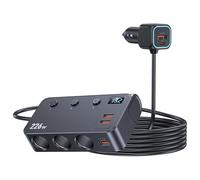 9 en 1 Multi Prise Chargeur Allume Cigare, 226W USB C Chargeur Allume Cigare 12V/24Vavec 3 Prise 4 QC3.0 & Dual PD, avec Affichage de Tension LED à Interrupteur Indépendan pour Tablette/Phone/GPS