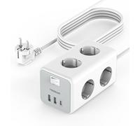 9 En 1 Multiprise Usb C Avec 6 Sortie Ac Et 3 Usb, Prise Multiple 3600W Avec Interrupteur Et Rallonge Electrique 5M, Convient Pour Le Bureau, Maison, Gris[DYB981317]