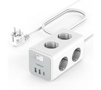9 En 1 Multiprise Usb C Avec 6 Sortie Ac Et 3 Usb, Prise Multiple 3600W Avec Interrupteur Et Rallonge Electrique 3M, Convient Pour Le Bureau, Maison, Gris[DYB981318]