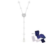 (9) Ensemble de bijoux Ariana Grande Tennis Heart Angelic couleur argent de marque od