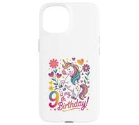 9 est Mon 9e Anniversaire Unicorn Rainbow Magic Coque pour iPhone 15