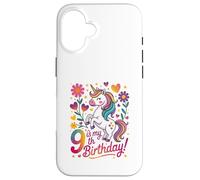 9 est Mon 9e Anniversaire Unicorn Rainbow Magic Coque pour iPhone 16