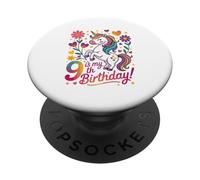 9 est Mon 9e Anniversaire Unicorn Rainbow Magic PopSockets PopGrip Adhésif