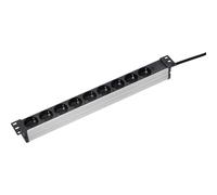 9-fach Steckdosenleiste Rack 3m 230v Für 19"" Netzwerkschrank Ip20