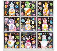 9 Feuilles Autocollant de Fenêtre de Pâques,Autocollant Pâques Fenêtre,Décoration de Pâques Fenêtre,Stickers Fenetre Statique Pâques,Autocollants Oeufs de Paques (B)