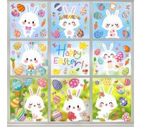 9 Feuilles Autocollant de Fenêtre de Pâques,Autocollant Pâques Fenêtre,Décoration de Pâques Fenêtre,Stickers Fenetre Statique Pâques,Autocollants Oeufs de Paques (Pâques D)