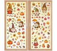 9 Feuilles de Lutins Decoration Automne, Stickers Automne pour Fenêtre | Décoration Automne Électrostatique Réutilisable, Motifs de Récolte pour Vitres, Miroirs, Portes et Vitrines Lisses