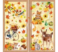 9 Feuilles Fête des Moissons pour Fenêtre, Alluring Sticker pour Fenêtre d'automne, Décoratif d'automne Décalques pour la Fête du Bureau à Domicile de Cuisine 20cm x 30cm