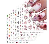 9 Feuilles Fleurs Stickers Ongles Nail Art Autocollants Ongles Autoadhésif Printemps Fleurs Deco Ongle Nail Art De Charme Marguerite Feuilles Pivoine Ongles Accessoires Femmes Ongles Décoration Design