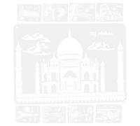 9 Feuilles Pochoir de Dessin D’architecture PET Blanc | Feuilles Délicates, Usage Plupart des Stylos, pour Enseignants et Adolescents