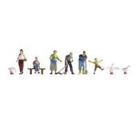 Noch – Modélisme ferroviaire – 36629 – Fermiers, 6 figurines + 3 animaux + accessoires