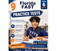 9 Florida FAST Grade 6 Math Practice Tests: Standards-Aligned Sun-Bright Test Stamina for Florida Assessment of Student Thinking