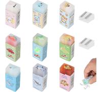 9 Gommes Rectangulaires Pour Enfants,Gomme Enfant Dinosaure/Monde Océanique/Animal,4.5cm Douce Amusant Mignon Crayon Gomme Avec Taille-Crayon Pour Écrire/Dessiner/Fournitures De Bureau