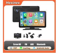 9"" HD Écran Autoradio Carplay Hexinex Caméra voiture 4K+1080P Double camera Dashcam avec 64Go Carte SD Android Auto Carplay sans fil