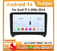 9 " Hizpo 2Din Android Auto autoradio pour Audi TT MK2 8J 2006 - 2014 Snapdragon 6115 GPS Navigation SWC DSP 4G BT CarPlay 360 ° CAM QS4 (8Core 4G 32G)