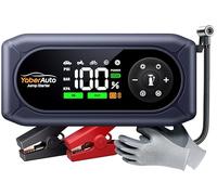 YaberAuto Booster Batterie Voiture 4500A, 150PSI Gonfleur Pneus, 12V Démarreur Voiture Puissant, (Jusqu'à 9L Gaz ou 8L Diesel) | Booster Batterie Moto avec 500 Lumière LED 4 Modes, Grand Écran, Gants