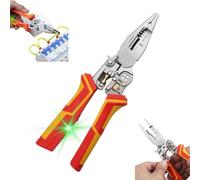 9 in 1 Multifunction Wire Stripping Pliers with Electricity Measurement Function Professional Wire Stripper for Stripping,Crimping,Cutting,Pulling,Winding,Slitting
