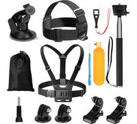 9 in 1 Sports Camera Accessories Kit, Action Camera Straps, Chest Harness Head Harness, Compatible with GoPro Hero 9/8/7/6, Insta360 DJI Osmo Action Action 2 AKASO, and More