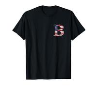 9 initiales Drapeau américain Patriotique Monogramme Lettre T-Shirt