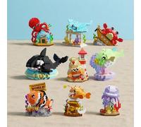 9 jeux de plus de 3000 pièces de jouets d'animaux du monde sous-marin, en matériau ABS, blocs de construction décompressifs, cadeaux de vacances, décorations de bureau 268 (méduses) 350 pièces,264 (Ra