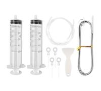 9 Kit D'outil de Nettoyage de Réfrigérateur,Flexible Brossede Nettoyage + Tuyau PVC 1.5M + Pelle de Dégivrage + Seringue de 2 Bouchons 50Ml + 4 Bouchons de Trou de Vidange Réfrigérateur pour Cuisine