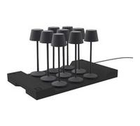 Lumisky Lot de 9 lampes de table sans fil LED blanc chaud dimmable EMILY ROCK H25cm avec plateau de chargement
