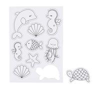 9 magnets blancs à décorer - Monde marin