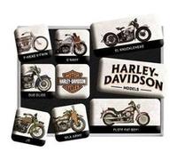 Nostalgic Art Harley-Davidson - Model Chart, jeu d aimants (9 pi 9 cm x 2 cm x 7 cm