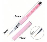 9 mm Stylo de traçage pour nail art, manche rose avec embout en forme de fleur. Pinceaux de liner pour nail art, stylos de graffiti et de peinture pour la décoration des ongles et la manucure Polyamid