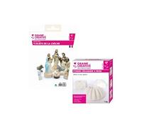 9 moules en latex Santons - Crèche de Noël + Céramique à froid 1 kg