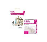 9 moules en latex Santons - Crèche de Noël + Céramique à froid 1 kg