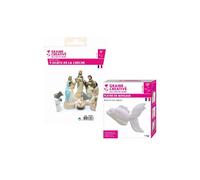 9 moules en latex Santons - Crèche de Noël + Plâtre 1 kg - Graine Créative