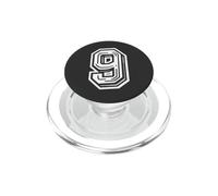 9 - "Nine Wins - Numéro 9 Blanc arrière pour équipes Sportives PopSockets PopGrip pour MagSafe
