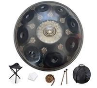 9 Notes 22 Pouces Handpan, D-Minor 432 Hz Instrument de Percussion à Tambour en Acier, Performance Musicale Mandala Cadeau d'Instrument de Musique de Guérison Fait à la Main N
