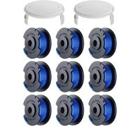 9 Pack Bobine Fil Coupe Bordure remplacements pour One + AC14RL3A 18v 24v 40v Coupe Bordures, Bobine Ø 1,6mm, Longueur 30,17m (9 Bobine Fil Coupe Bordure,2 Couvercle)