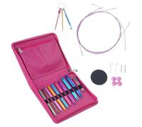 9 paires d ' aiguilles à tricoter circulaires interchangeables, Crochet avec étui à fermeture éclair, ensemble en aluminium, 3.5-8.0mm