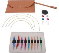 9 paires d'aiguilles à tricoter circulaires interchangeables avec gaine en acier inoxydable pour les débutants qui cousent des courtepointes 3-6mm